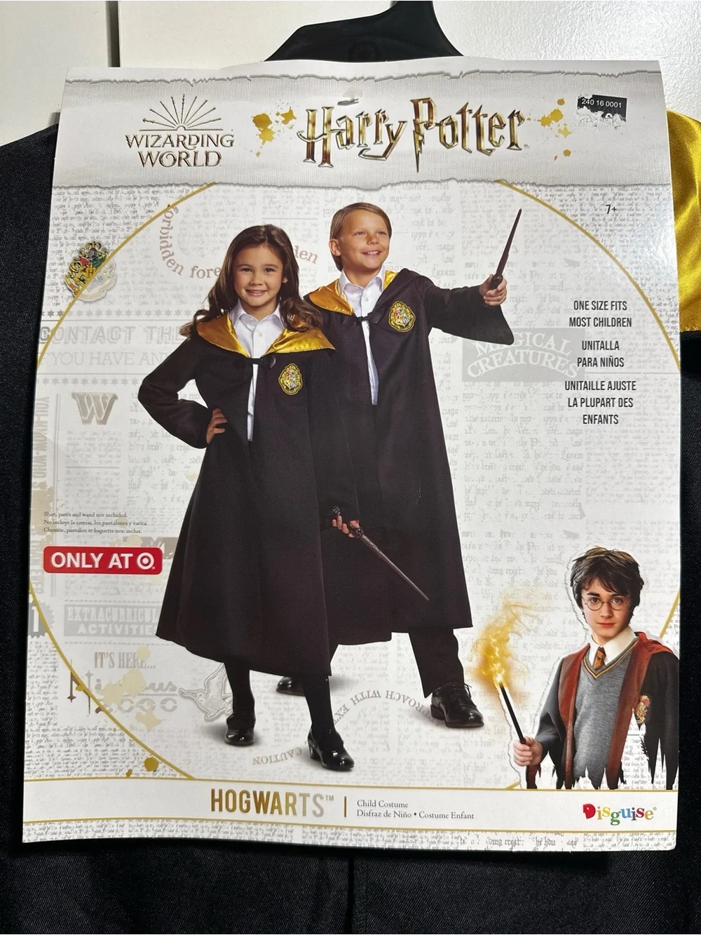 Target Kids Harry Potter Hogwarts Robe Costume with Gold Hood Trim